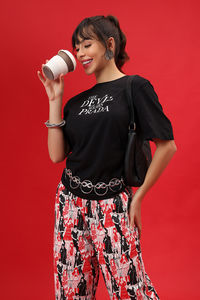 Zivame Devil Wears Prada Knit Cotton Loungewear Set - Tap Shoe — thumbnail 1